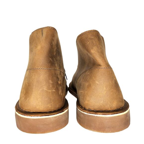 Clarks Bushacre Boots 12 Brown Tan Sand Distressed Desert Chukka Leather Beeswax - Picture 6 of 10